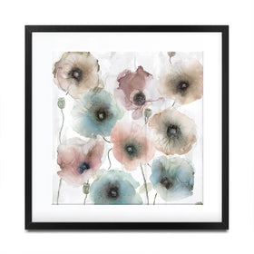 Rain Drenched Poppies Square Framed Art Print Rain Drenched Poppies Square Framed Art Print wall art product Carol Robinson