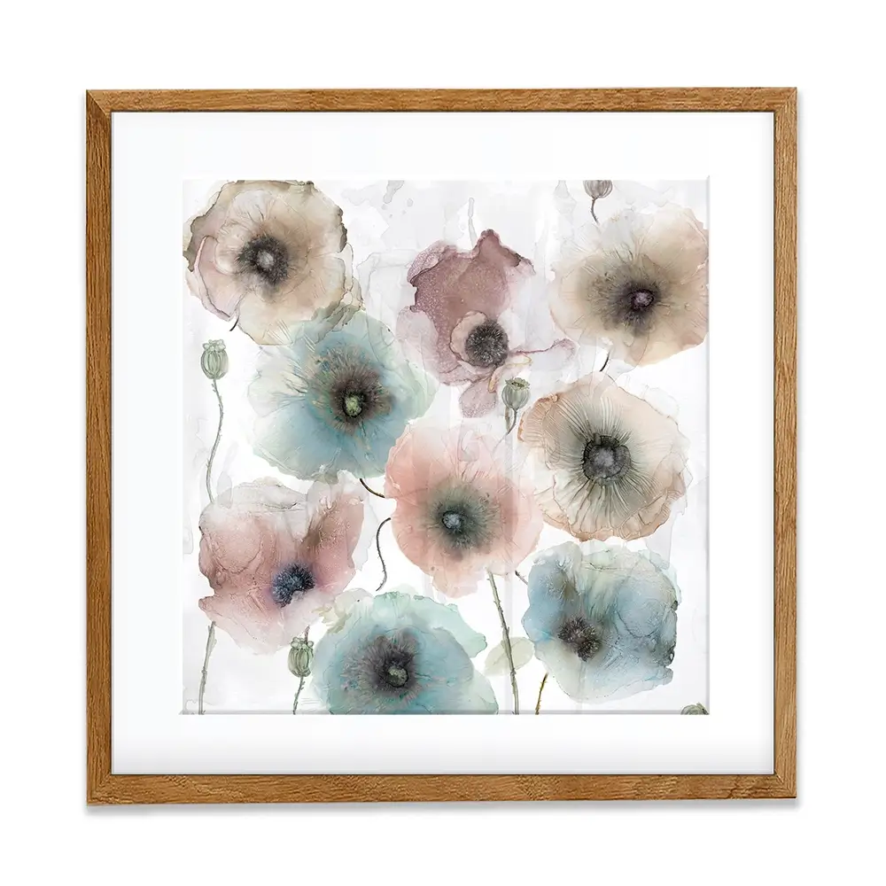 Rain Drenched Poppies Square Framed Art Print Rain Drenched Poppies Square Framed Art Print wall art product Carol Robinson