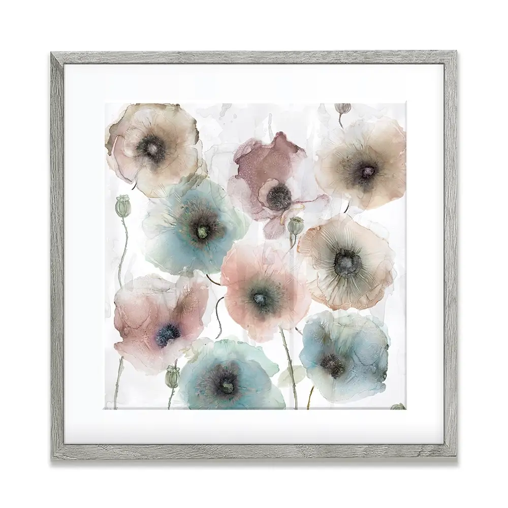 Rain Drenched Poppies Square Framed Art Print Rain Drenched Poppies Square Framed Art Print wall art product Carol Robinson