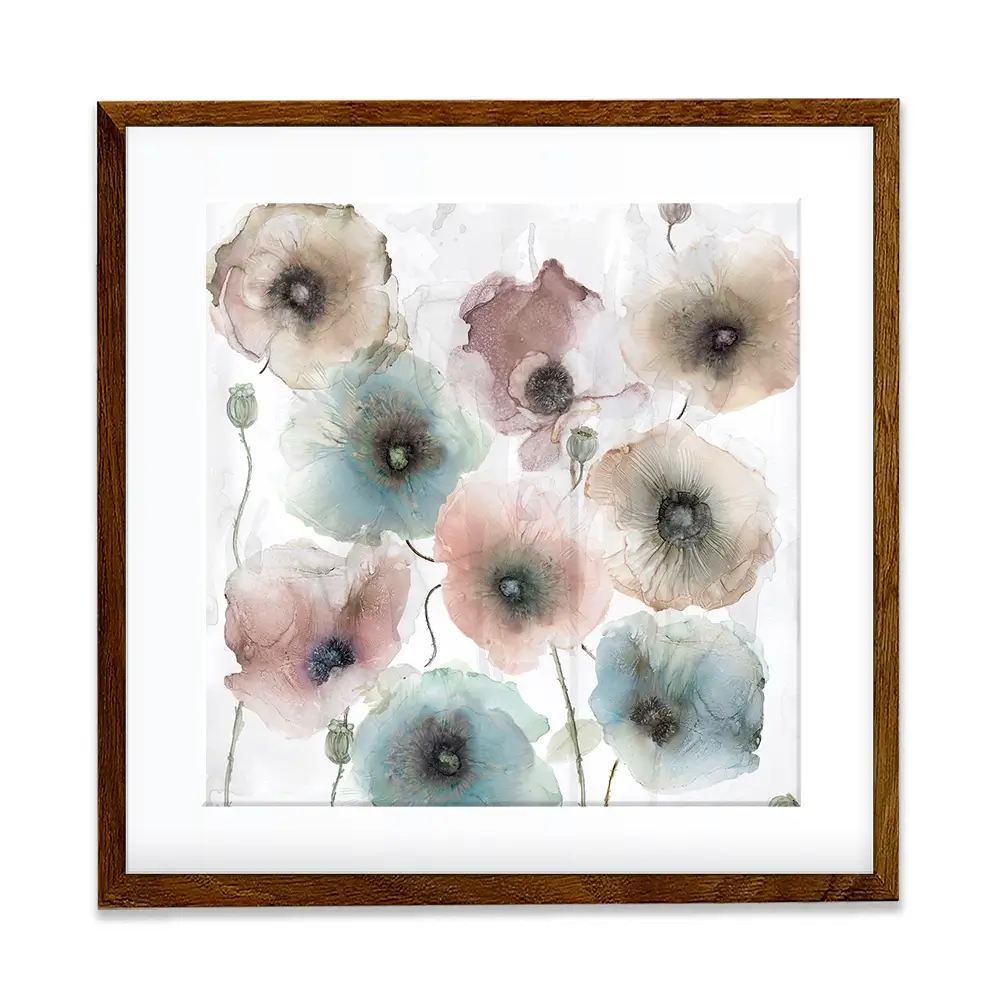 Rain Drenched Poppies Square Framed Art Print Rain Drenched Poppies Square Framed Art Print wall art product Carol Robinson