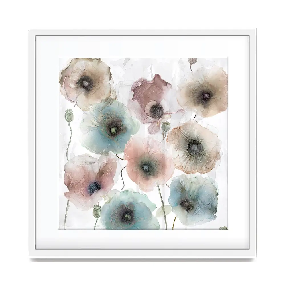 Rain Drenched Poppies Square Framed Art Print Rain Drenched Poppies Square Framed Art Print wall art product Carol Robinson
