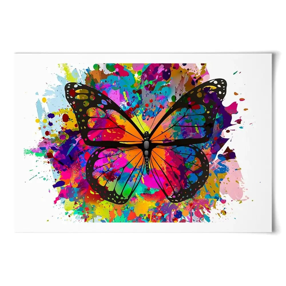 Rainbow Butterfly Paint Splash Art Print Rainbow Butterfly Paint Splash Art Print wall art product ARTEMENKO VALENTYN / Shutterstock