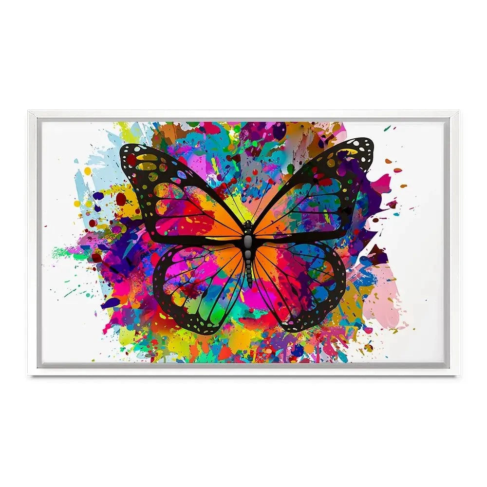 Rainbow Butterfly Paint Splash Canvas Print Rainbow Butterfly Paint Splash Canvas Print wall art product ARTEMENKO VALENTYN / Shutterstock