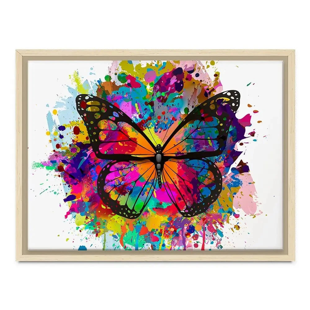 Rainbow Butterfly Paint Splash Canvas Print Rainbow Butterfly Paint Splash Canvas Print wall art product ARTEMENKO VALENTYN / Shutterstock