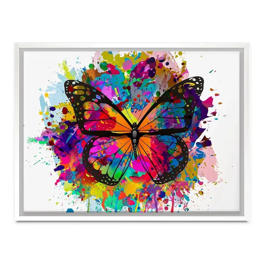 Rainbow Butterfly Paint Splash Canvas Print Rainbow Butterfly Paint Splash Canvas Print wall art product ARTEMENKO VALENTYN / Shutterstock