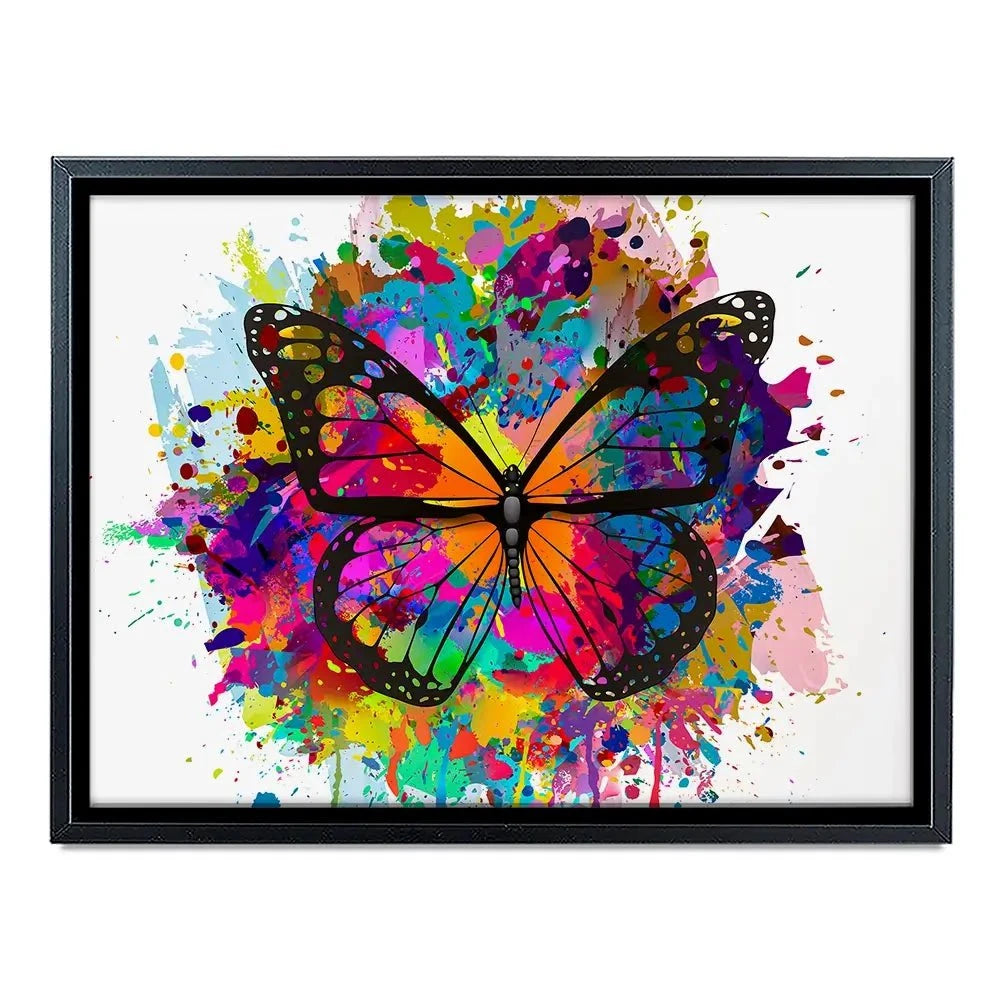 Rainbow Butterfly Paint Splash Canvas Print Rainbow Butterfly Paint Splash Canvas Print wall art product ARTEMENKO VALENTYN / Shutterstock