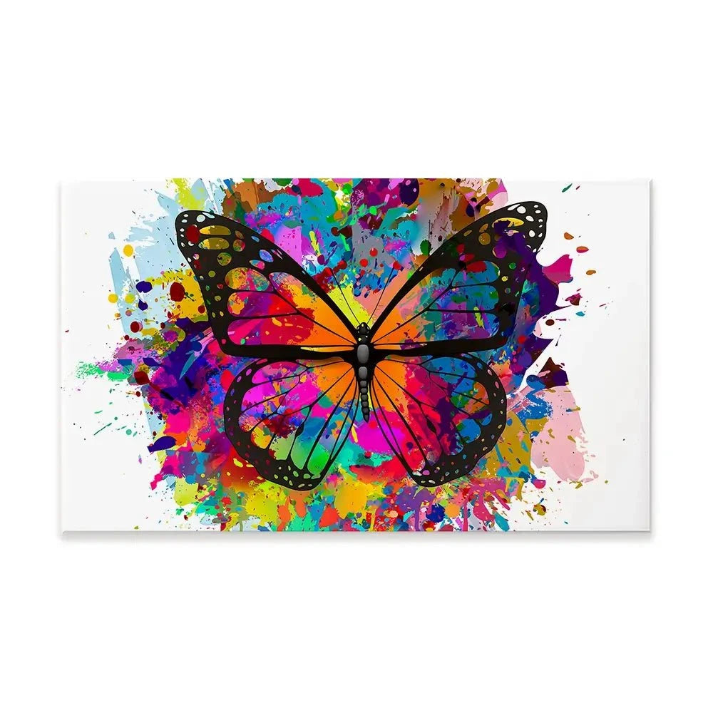 Rainbow Butterfly Paint Splash Canvas Print Rainbow Butterfly Paint Splash Canvas Print wall art product ARTEMENKO VALENTYN / Shutterstock