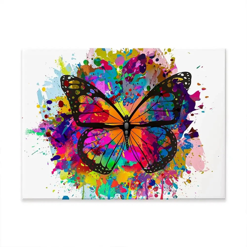 Rainbow Butterfly Paint Splash Canvas Print Rainbow Butterfly Paint Splash Canvas Print wall art product ARTEMENKO VALENTYN / Shutterstock