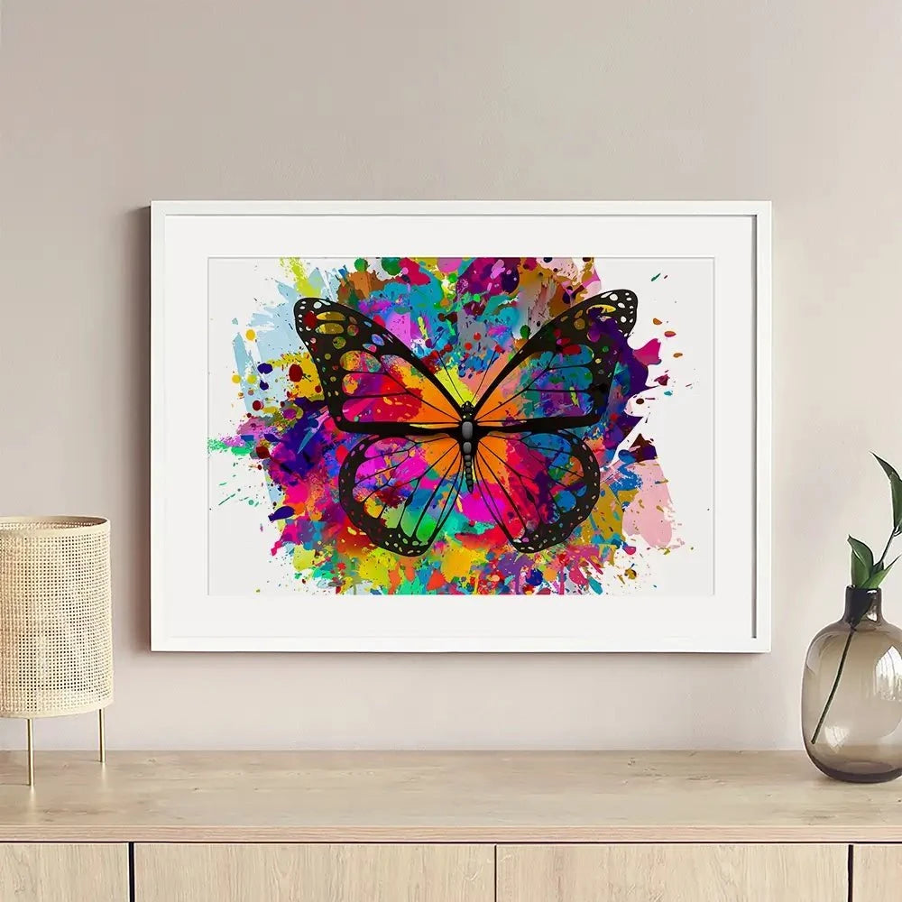 Rainbow Butterfly Paint Splash Framed Art Print Rainbow Butterfly Paint Splash Framed Art Print wall art product ARTEMENKO VALENTYN / Shutterstock