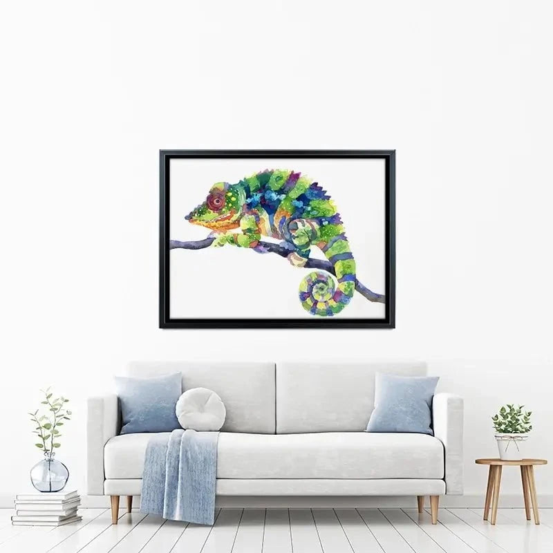 Rainbow Chameleon Canvas Print Rainbow Chameleon Canvas Print wall art product Anna Bond Art / Shutterstock
