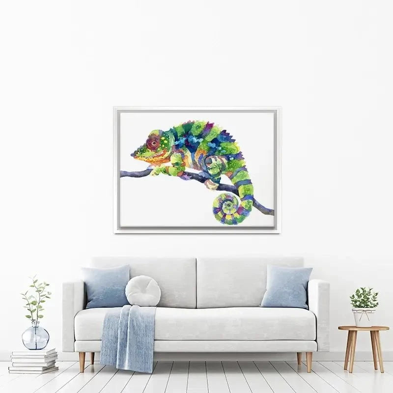 Rainbow Chameleon Canvas Print Rainbow Chameleon Canvas Print wall art product Anna Bond Art / Shutterstock