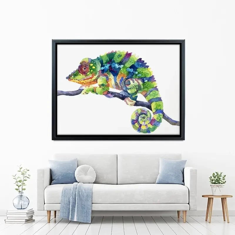 Rainbow Chameleon Canvas Print Rainbow Chameleon Canvas Print wall art product Anna Bond Art / Shutterstock