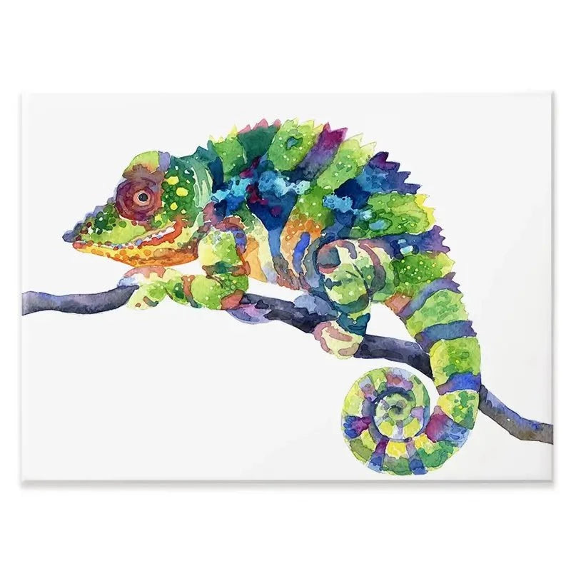 Rainbow Chameleon Canvas Print Rainbow Chameleon Canvas Print wall art product Anna Bond Art / Shutterstock