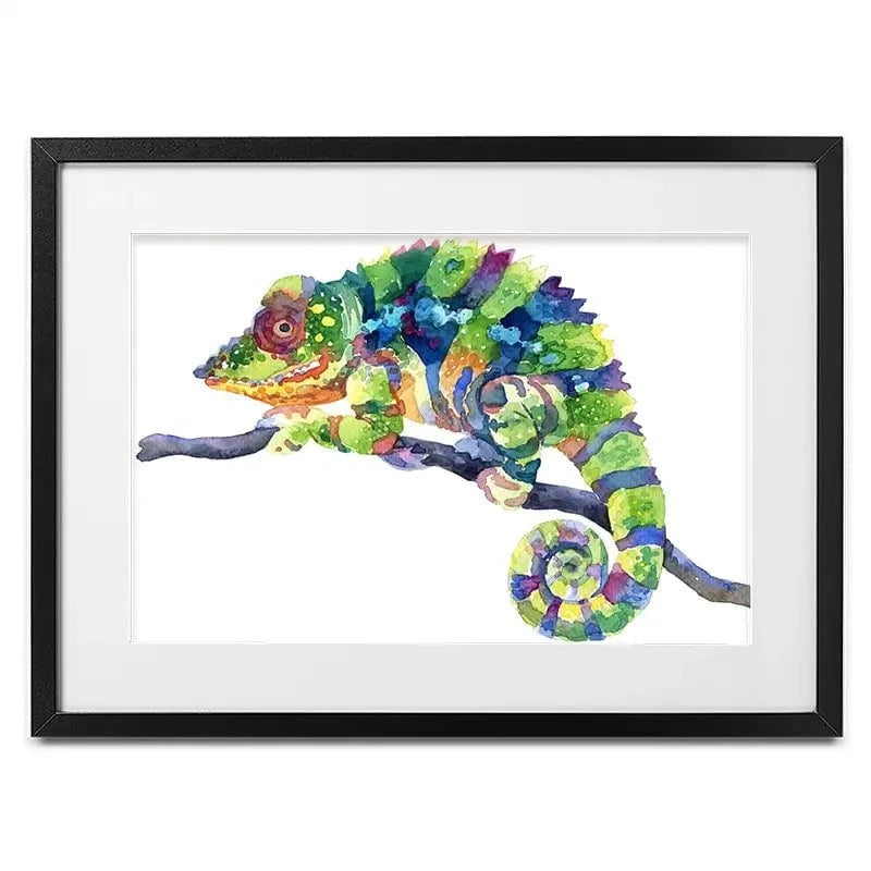 Rainbow Chameleon Framed Art Print Rainbow Chameleon Framed Art Print wall art product Anna Bond Art / Shutterstock