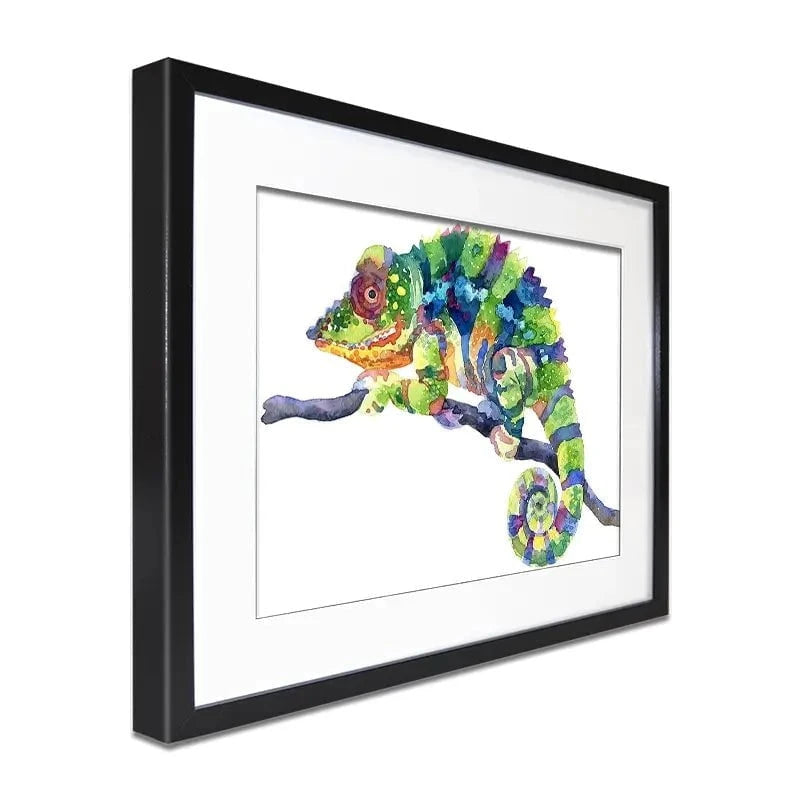 Rainbow Chameleon Framed Art Print Rainbow Chameleon Framed Art Print wall art product Anna Bond Art / Shutterstock