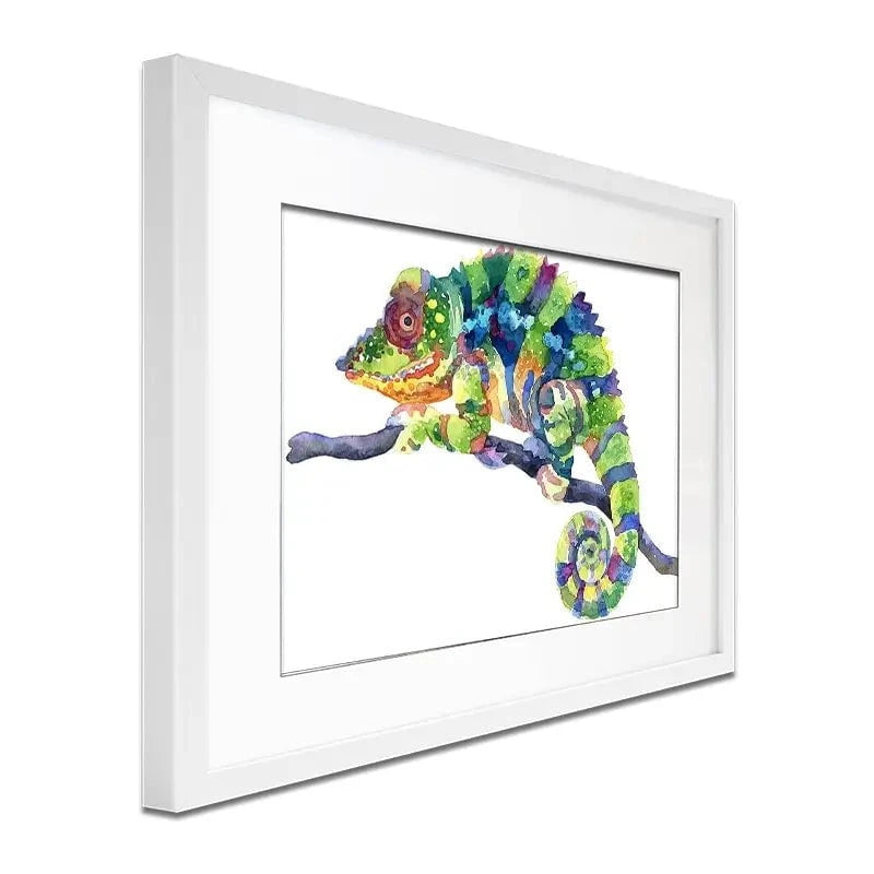 Rainbow Chameleon Framed Art Print Rainbow Chameleon Framed Art Print wall art product Anna Bond Art / Shutterstock