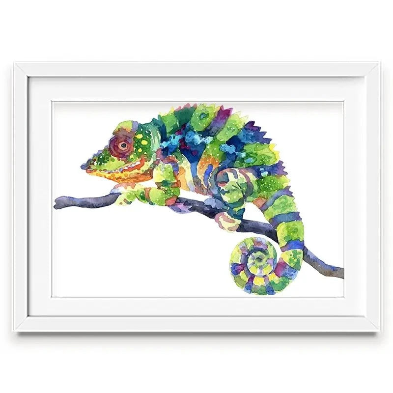 Rainbow Chameleon Framed Art Print Rainbow Chameleon Framed Art Print wall art product Anna Bond Art / Shutterstock