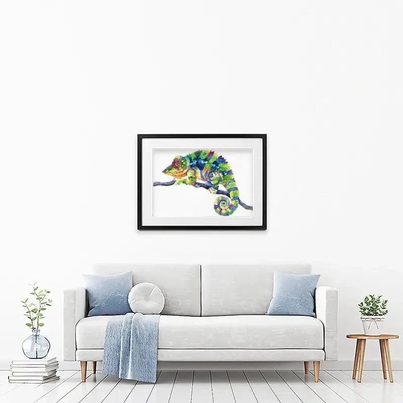 Rainbow Chameleon Framed Art Print Rainbow Chameleon Framed Art Print wall art product Anna Bond Art / Shutterstock
