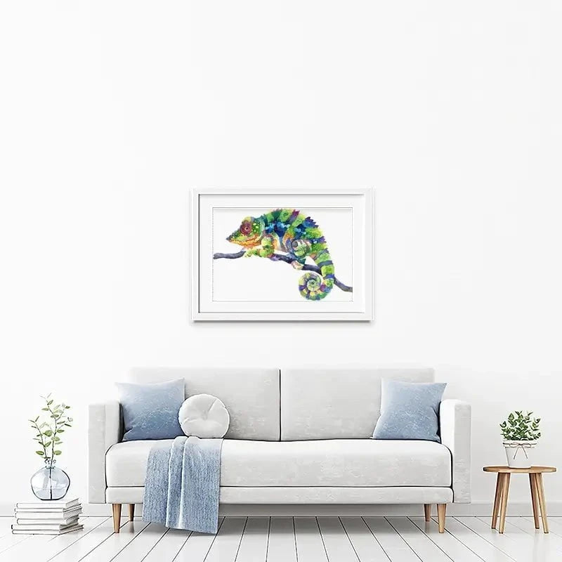 Rainbow Chameleon Framed Art Print Rainbow Chameleon Framed Art Print wall art product Anna Bond Art / Shutterstock