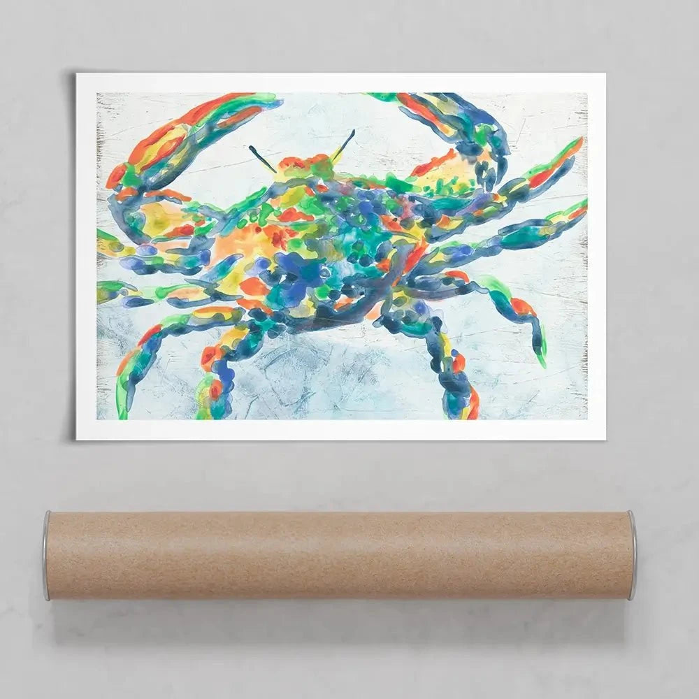 Rainbow Crab Art Print Rainbow Crab Art Print wall art product June Erica Vess
