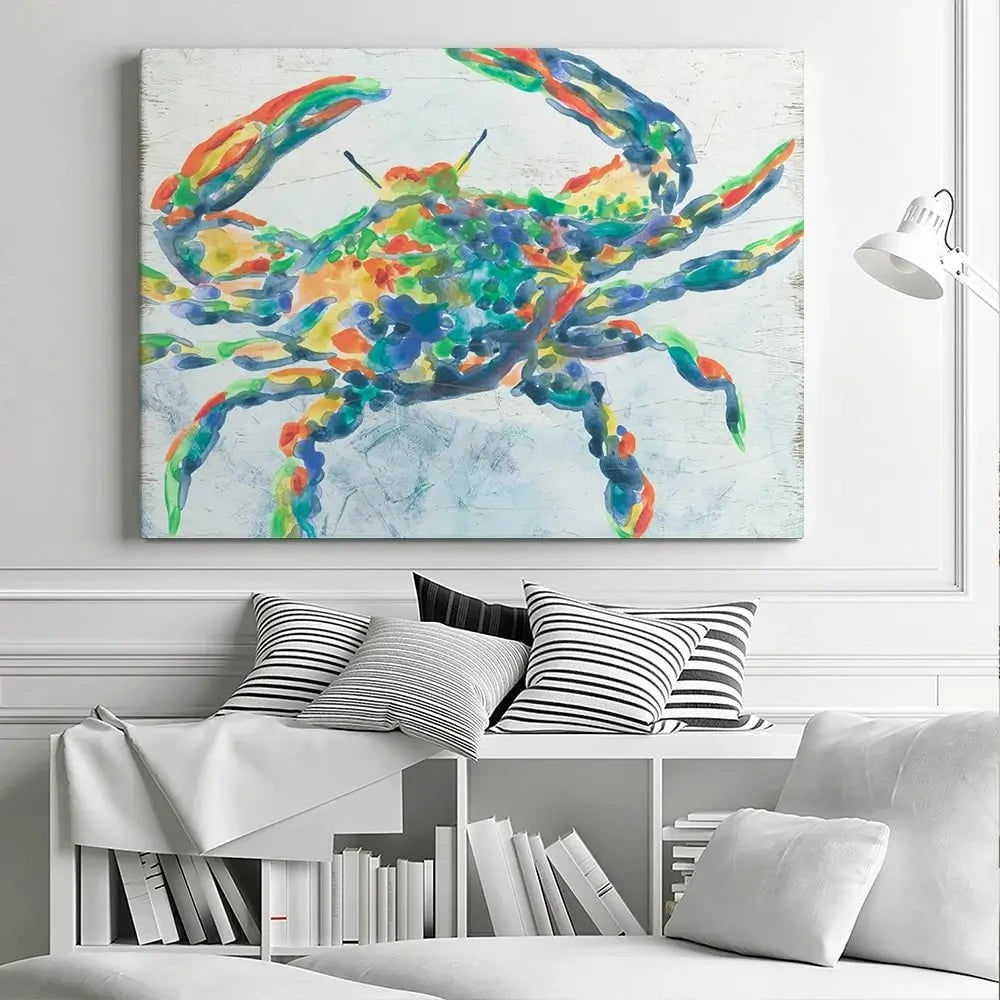 Rainbow Crab Canvas Print Rainbow Crab Canvas Print wall art product June Erica Vess