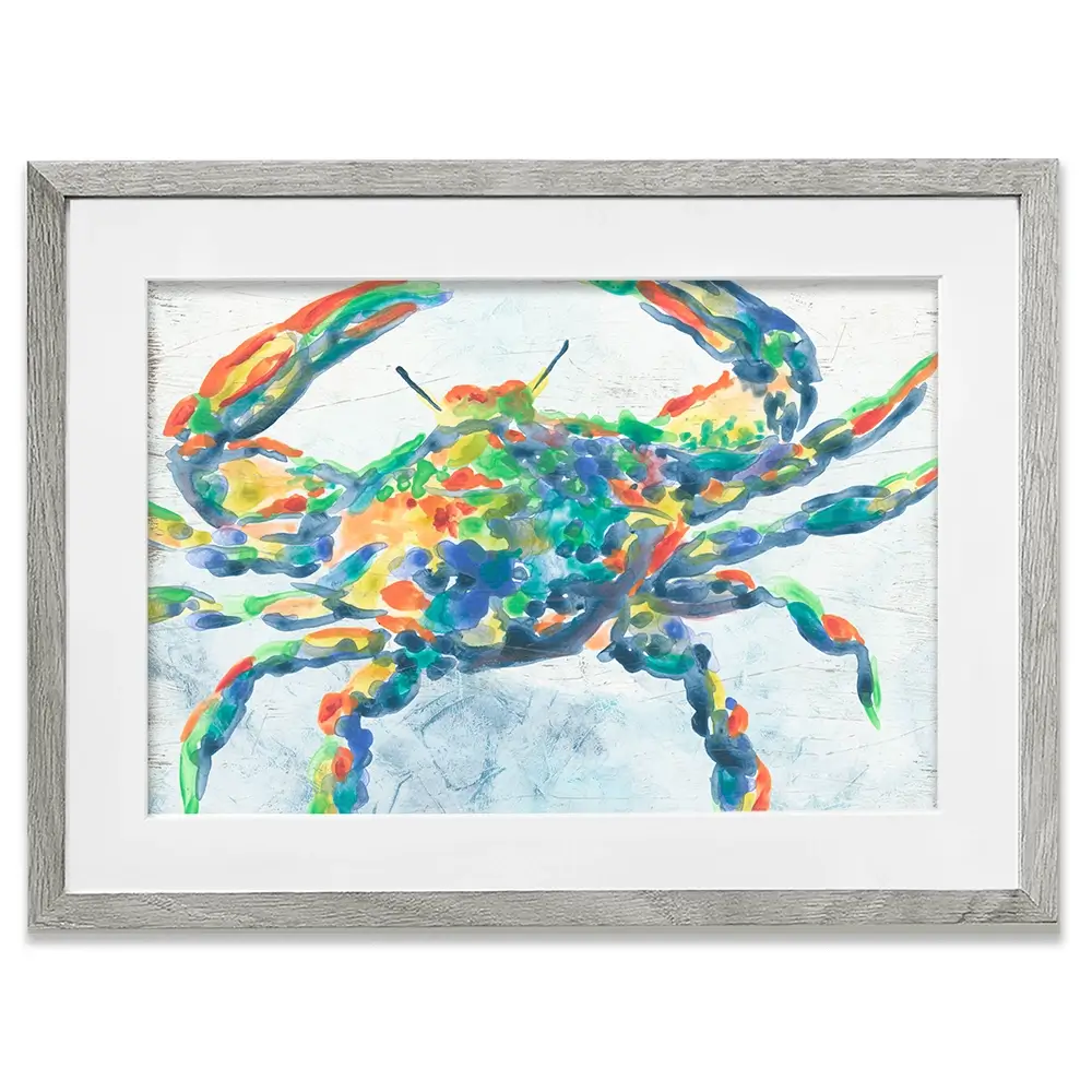 Rainbow Crab Framed Art Print Rainbow Crab Framed Art Print wall art product June Erica Vess