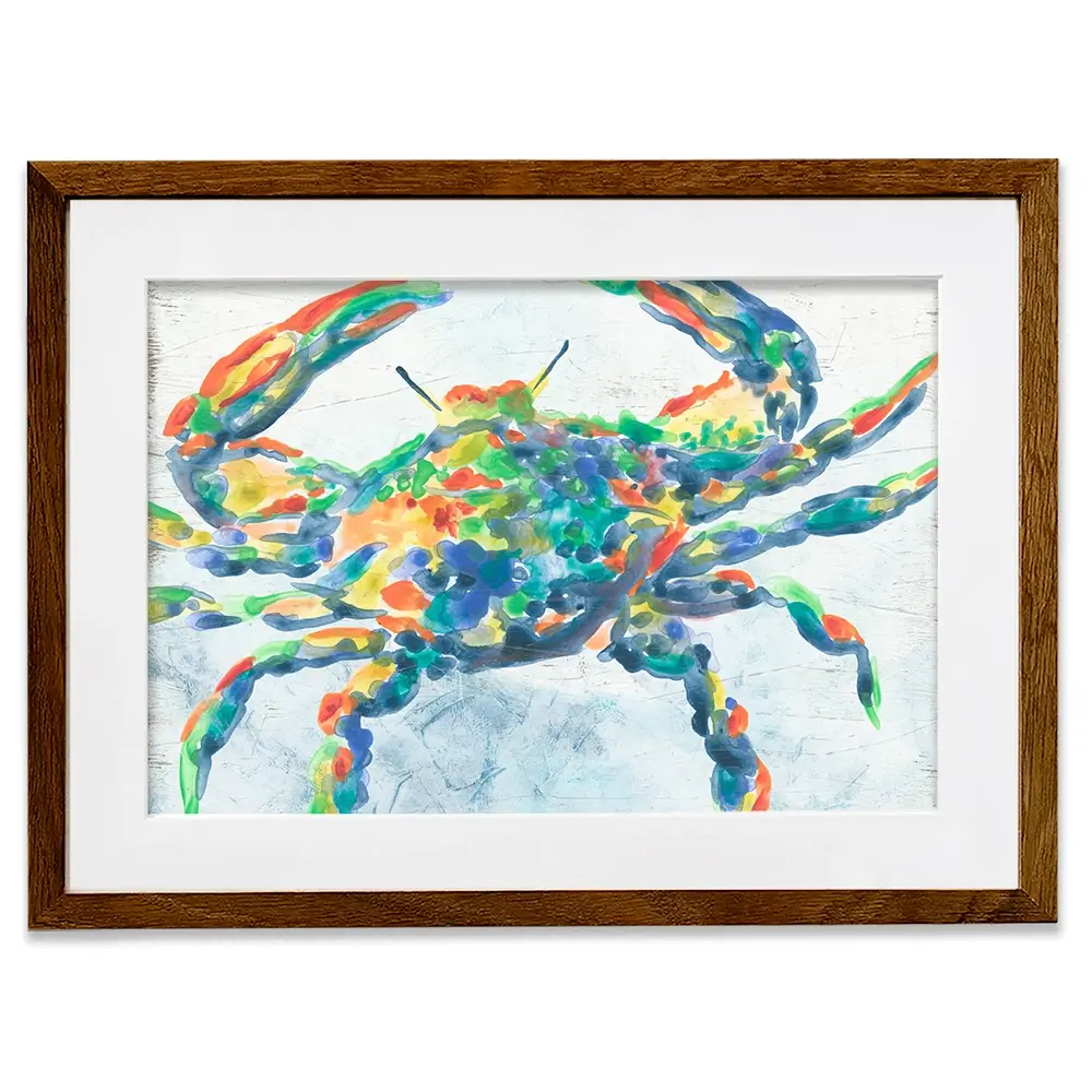 Rainbow Crab Framed Art Print Rainbow Crab Framed Art Print wall art product June Erica Vess