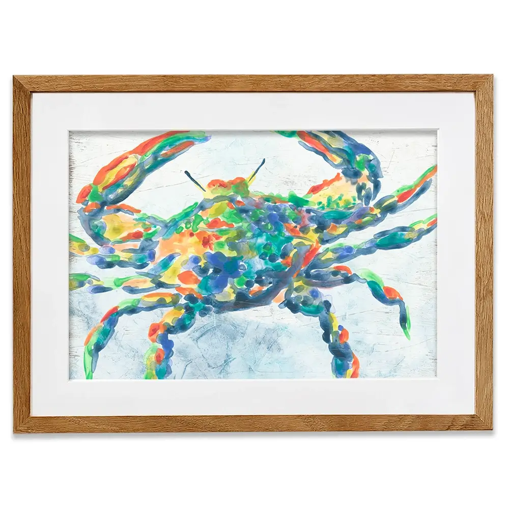Rainbow Crab Framed Art Print Rainbow Crab Framed Art Print wall art product June Erica Vess