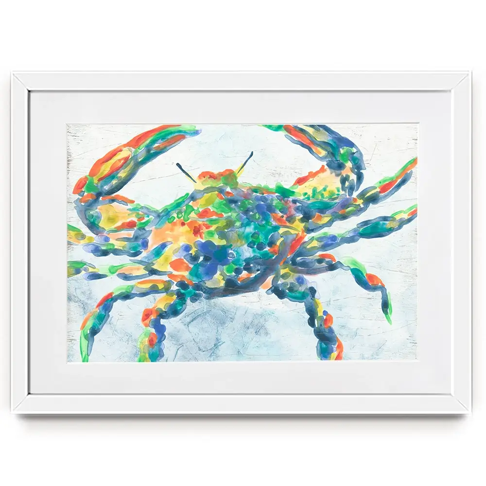 Rainbow Crab Framed Art Print Rainbow Crab Framed Art Print wall art product June Erica Vess