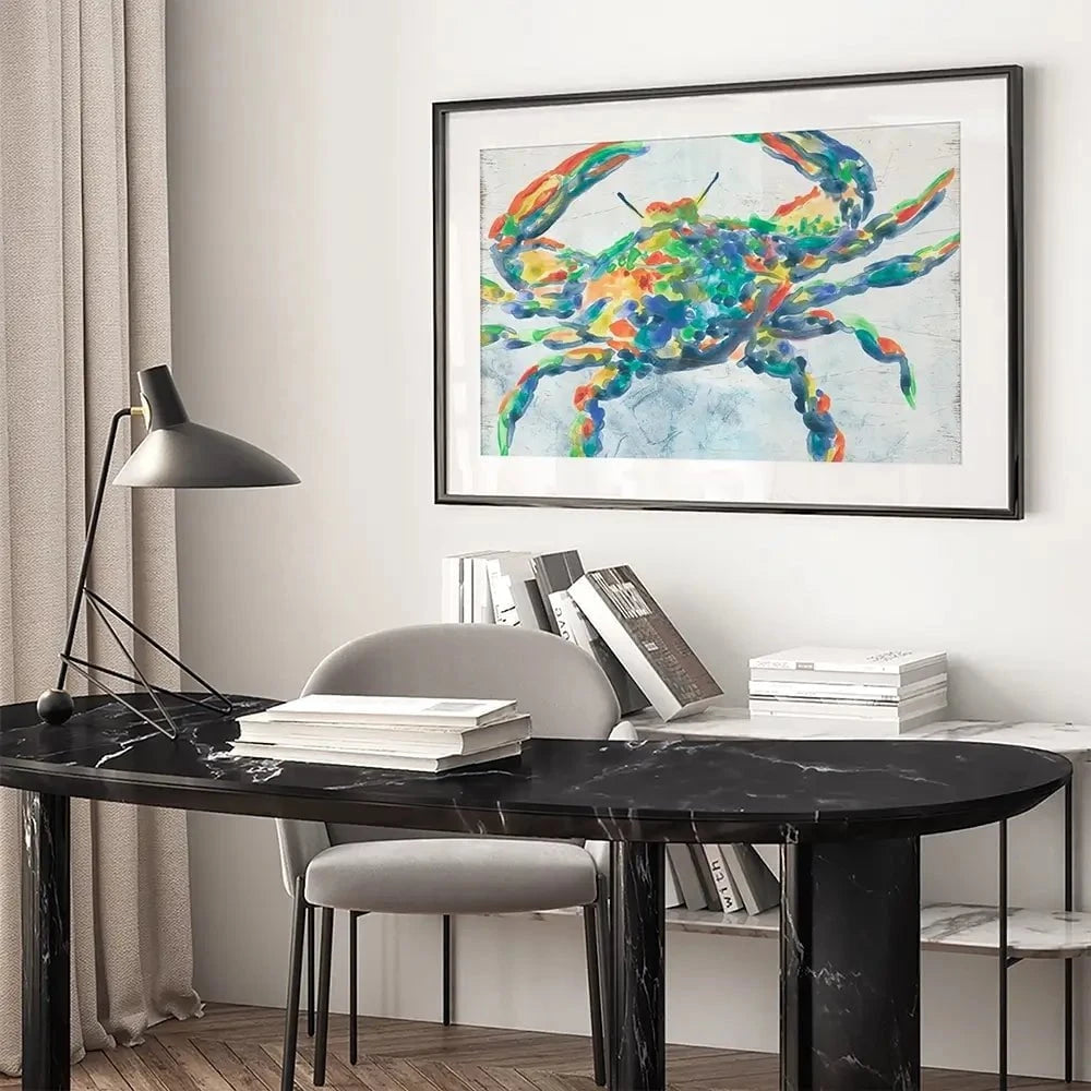 Rainbow Crab Framed Art Print Rainbow Crab Framed Art Print wall art product June Erica Vess