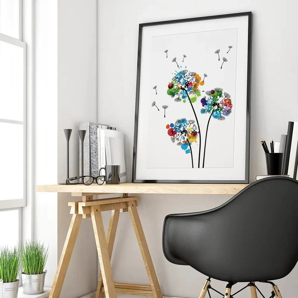 Rainbow Dandelion Framed Art Print Rainbow Dandelion Framed Art Print wall art product KsanaGraphica / Shutterstock