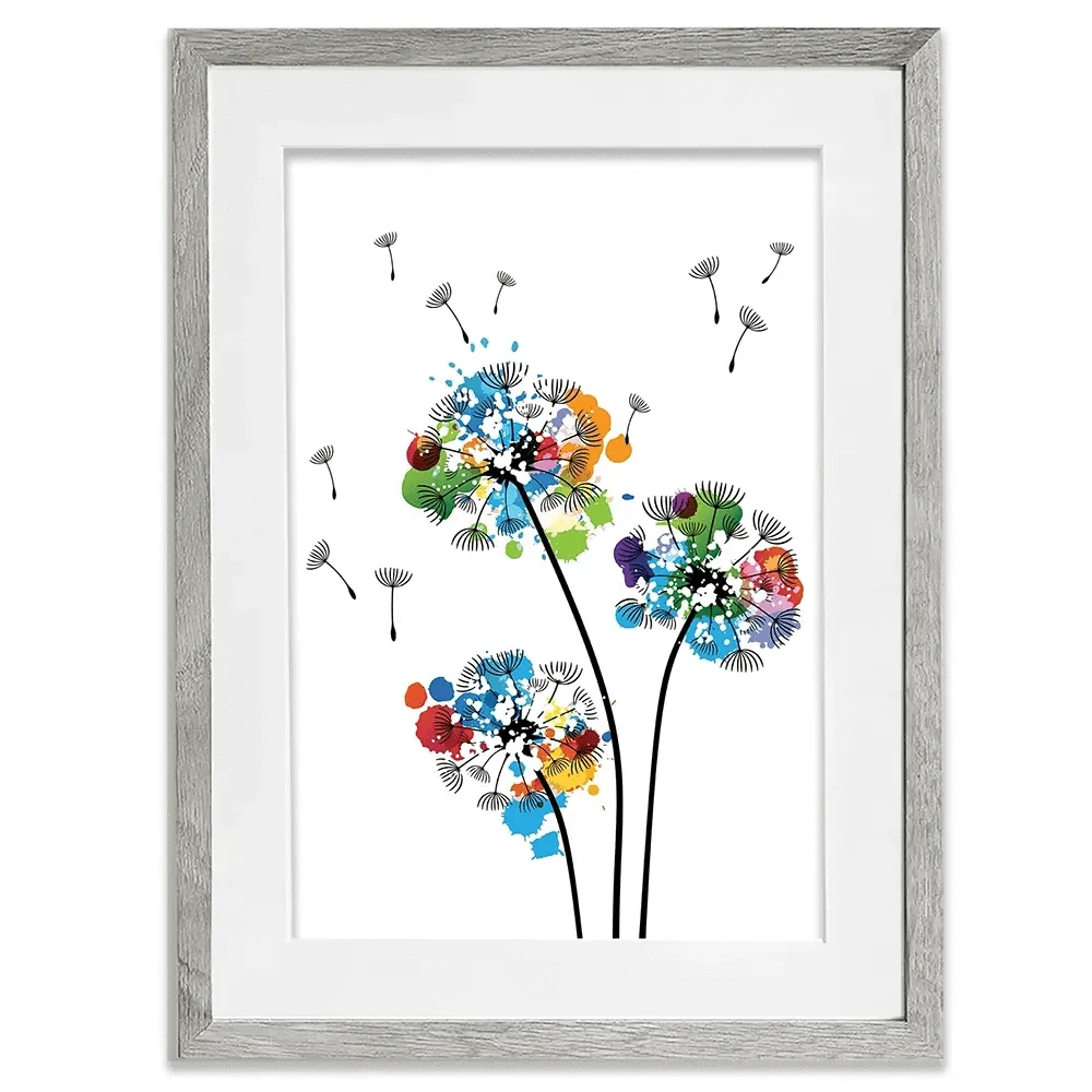 Rainbow Dandelion Framed Art Print Rainbow Dandelion Framed Art Print wall art product KsanaGraphica / Shutterstock