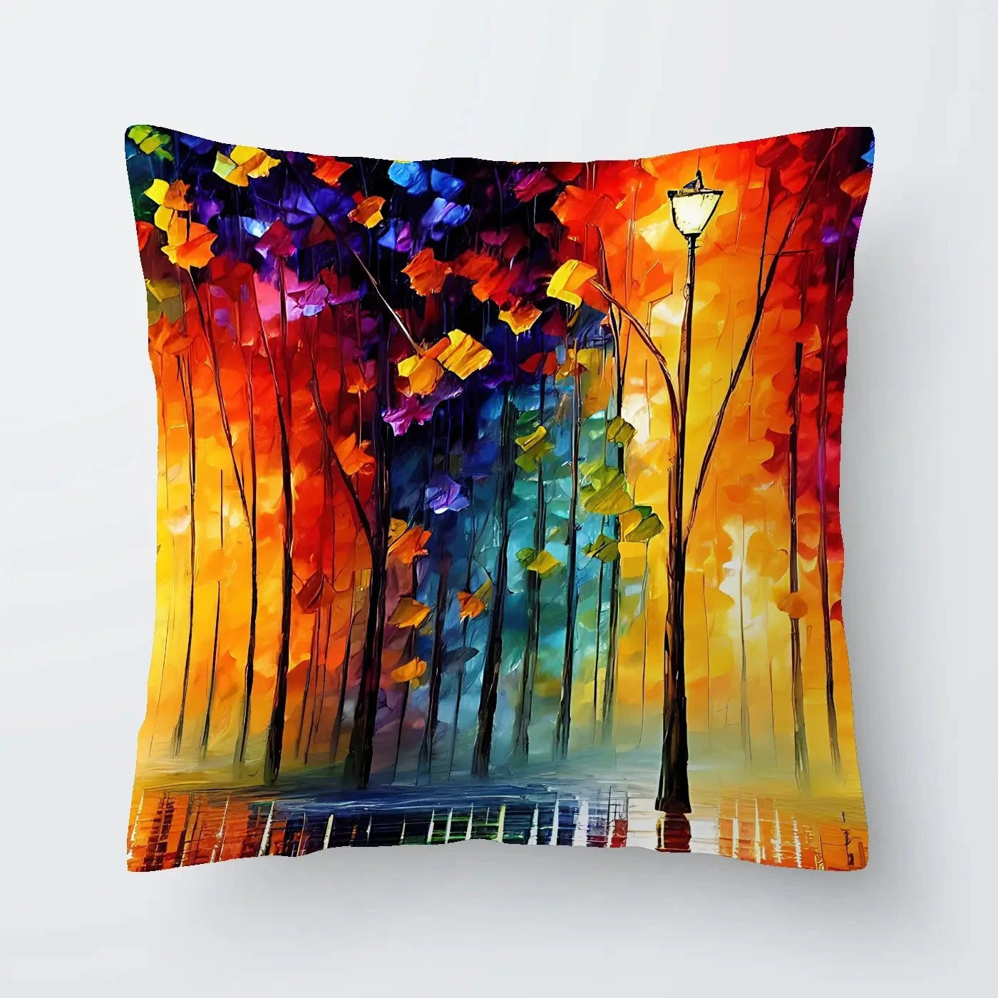 Rainbow Glow Nights Cushion Rainbow Glow Nights Cushion wall art product Kolokolchi / Shutterstock