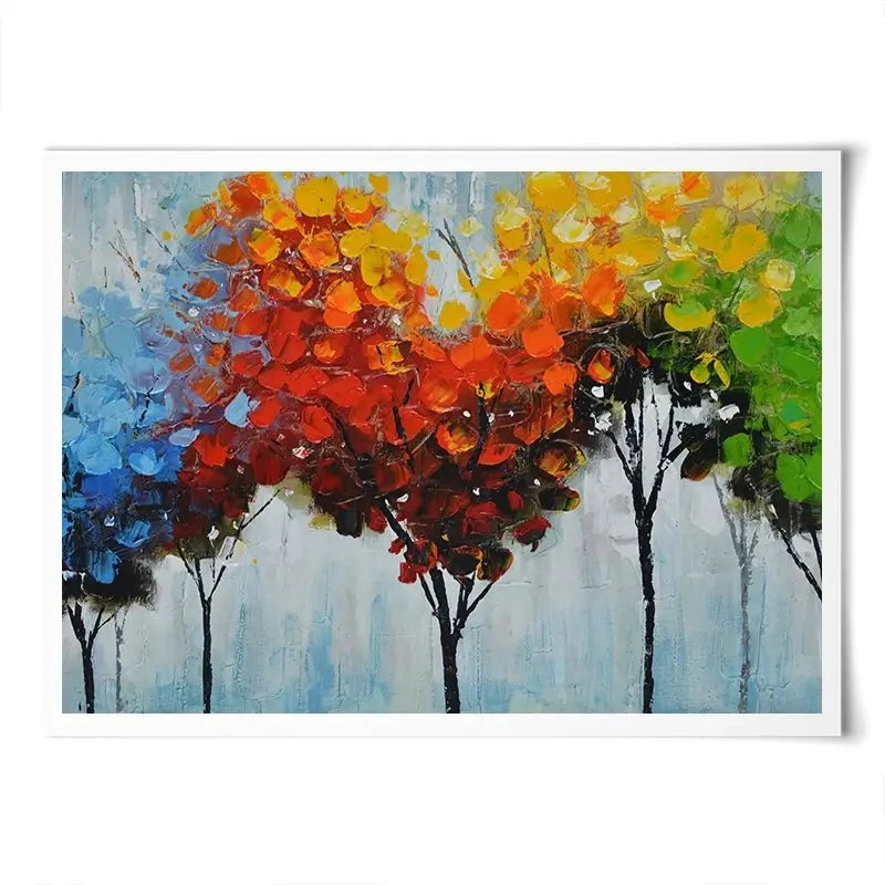 Rainbow Line Of Trees Art Print Rainbow Line Of Trees Art Print wall art product CHENYU ARTS / Shutterstock