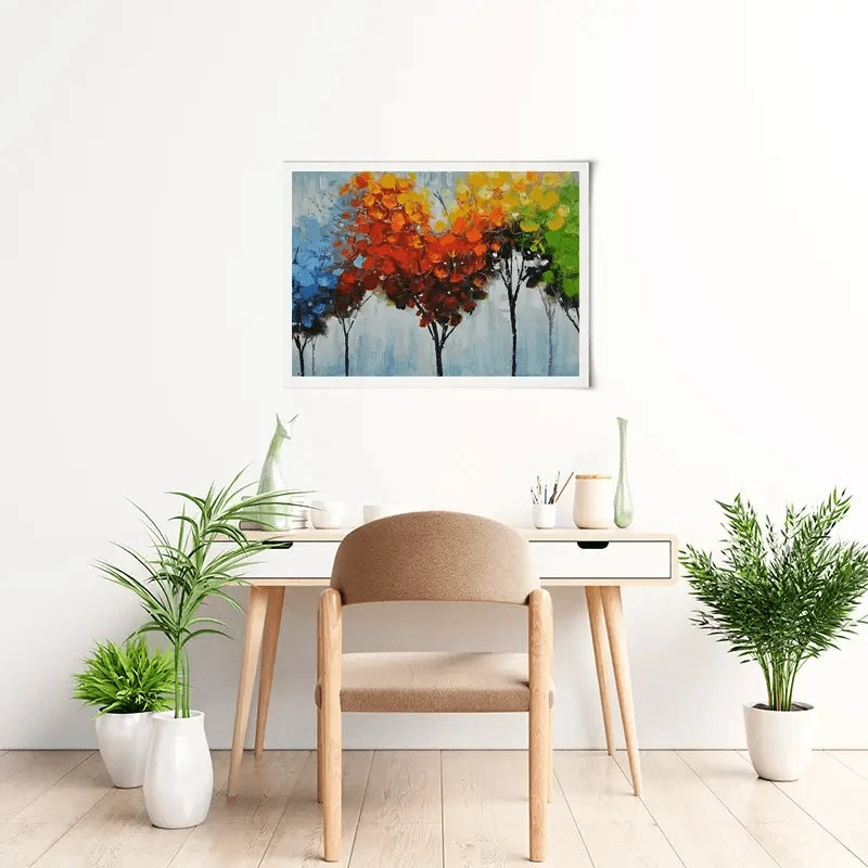 Rainbow Line Of Trees Art Print Rainbow Line Of Trees Art Print wall art product CHENYU ARTS / Shutterstock