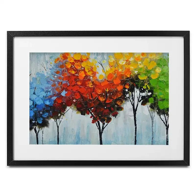 Rainbow Line Of Trees Framed Art Print Rainbow Line Of Trees Framed Art Print wall art product CHENYU ARTS / Shutterstock