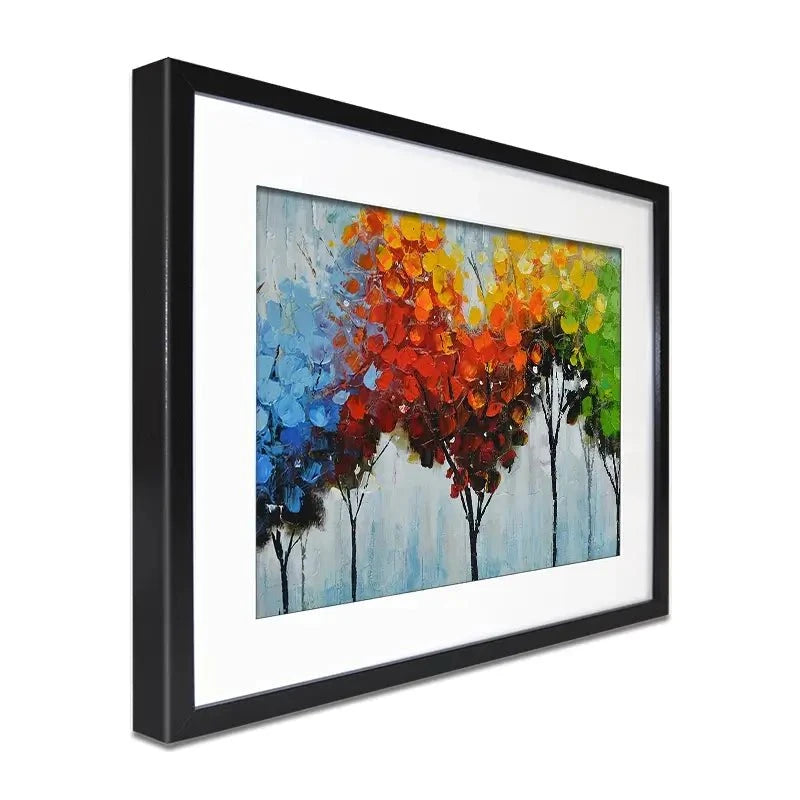 Rainbow Line Of Trees Framed Art Print Rainbow Line Of Trees Framed Art Print wall art product CHENYU ARTS / Shutterstock
