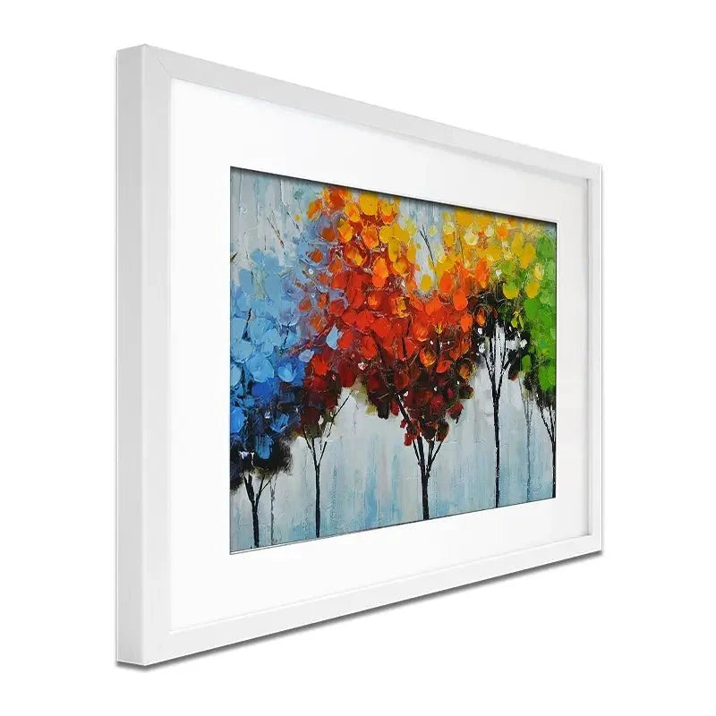 Rainbow Line Of Trees Framed Art Print Rainbow Line Of Trees Framed Art Print wall art product CHENYU ARTS / Shutterstock