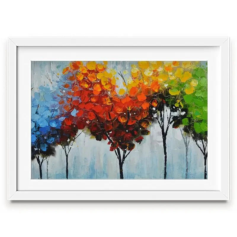 Rainbow Line Of Trees Framed Art Print Rainbow Line Of Trees Framed Art Print wall art product CHENYU ARTS / Shutterstock