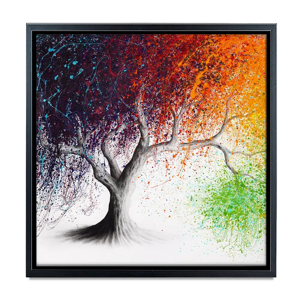 Rainbow Seasons Tree Square Canvas Print Rainbow Seasons Tree Square Canvas Print wall art product Ashvin Harrison (2016-2022 collection)