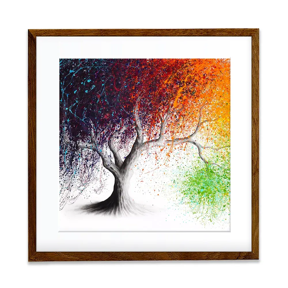 Rainbow Seasons Tree Square Framed Art Print Rainbow Seasons Tree Square Framed Art Print wall art product Ashvin Harrison (2016-2022 collection)