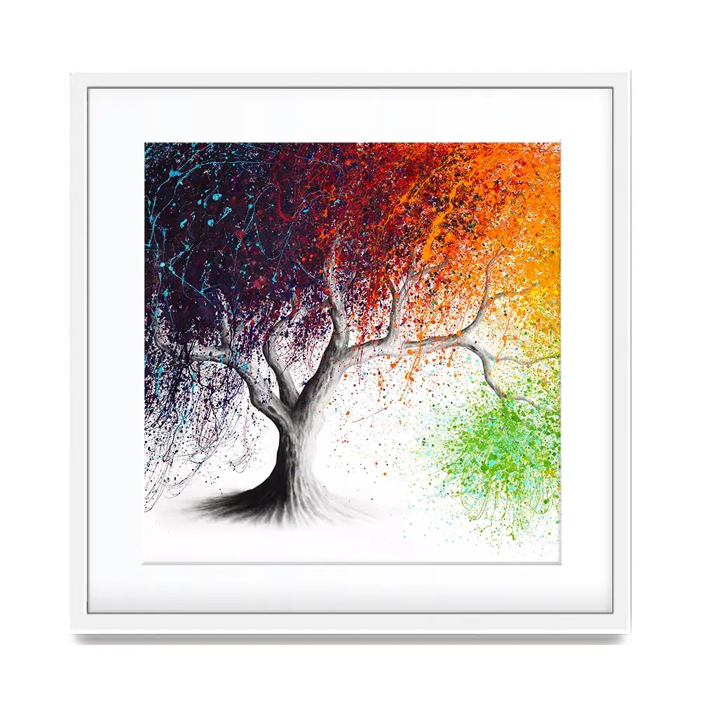 Rainbow Seasons Tree Square Framed Art Print Rainbow Seasons Tree Square Framed Art Print wall art product Ashvin Harrison (2016-2022 collection)