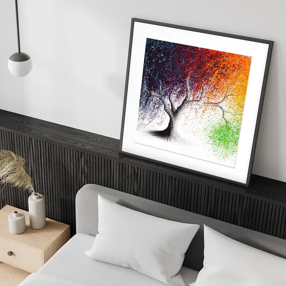 Rainbow Seasons Tree Square Framed Art Print Rainbow Seasons Tree Square Framed Art Print wall art product Ashvin Harrison (2016-2022 collection)