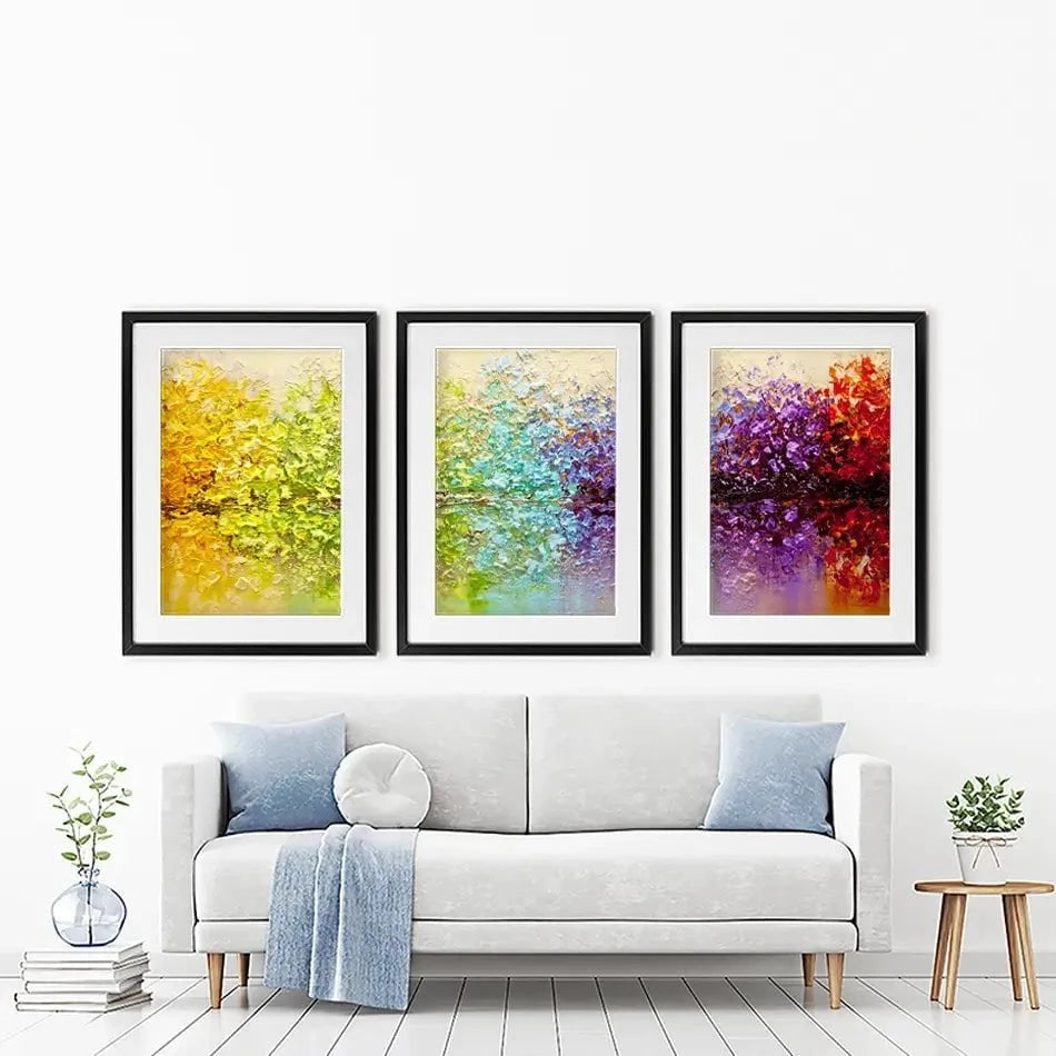 Rainbow Secret Garden Framed Art Print Trio Rainbow Secret Garden Framed Art Print Trio wall art product Osnat Tzadok