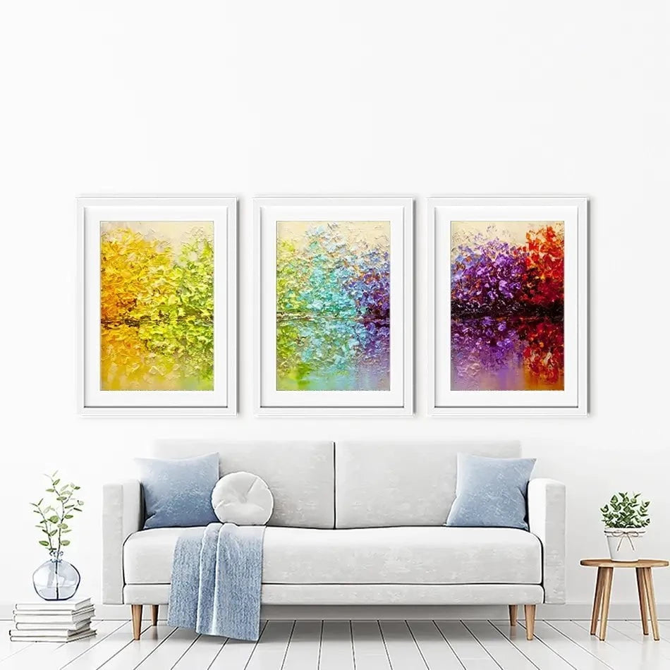 Rainbow Secret Garden Framed Art Print Trio Rainbow Secret Garden Framed Art Print Trio wall art product Osnat Tzadok