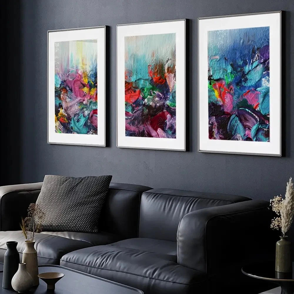 Rainbow Smear Framed Art Print Trio Rainbow Smear Framed Art Print Trio wall art product Rudchenko Liliia / Shutterstock