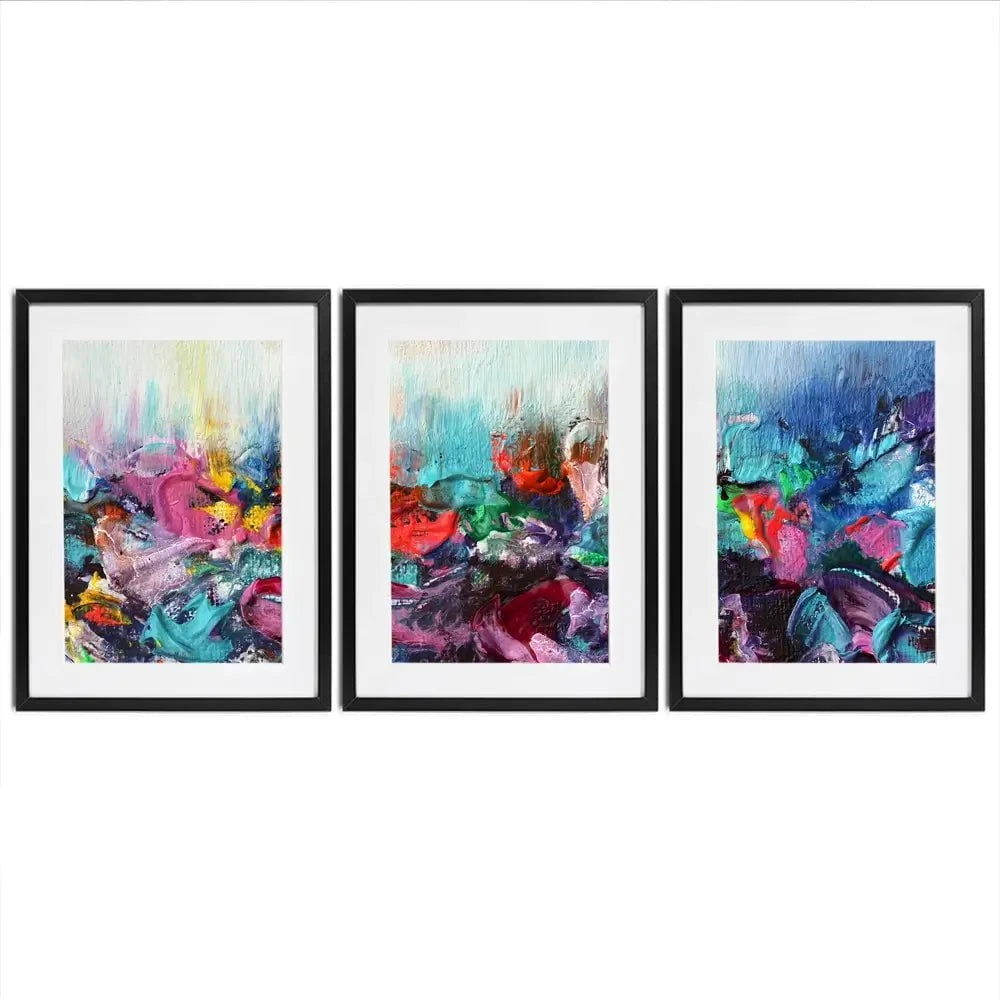 Rainbow Smear Framed Art Print Trio Rainbow Smear Framed Art Print Trio wall art product Rudchenko Liliia / Shutterstock