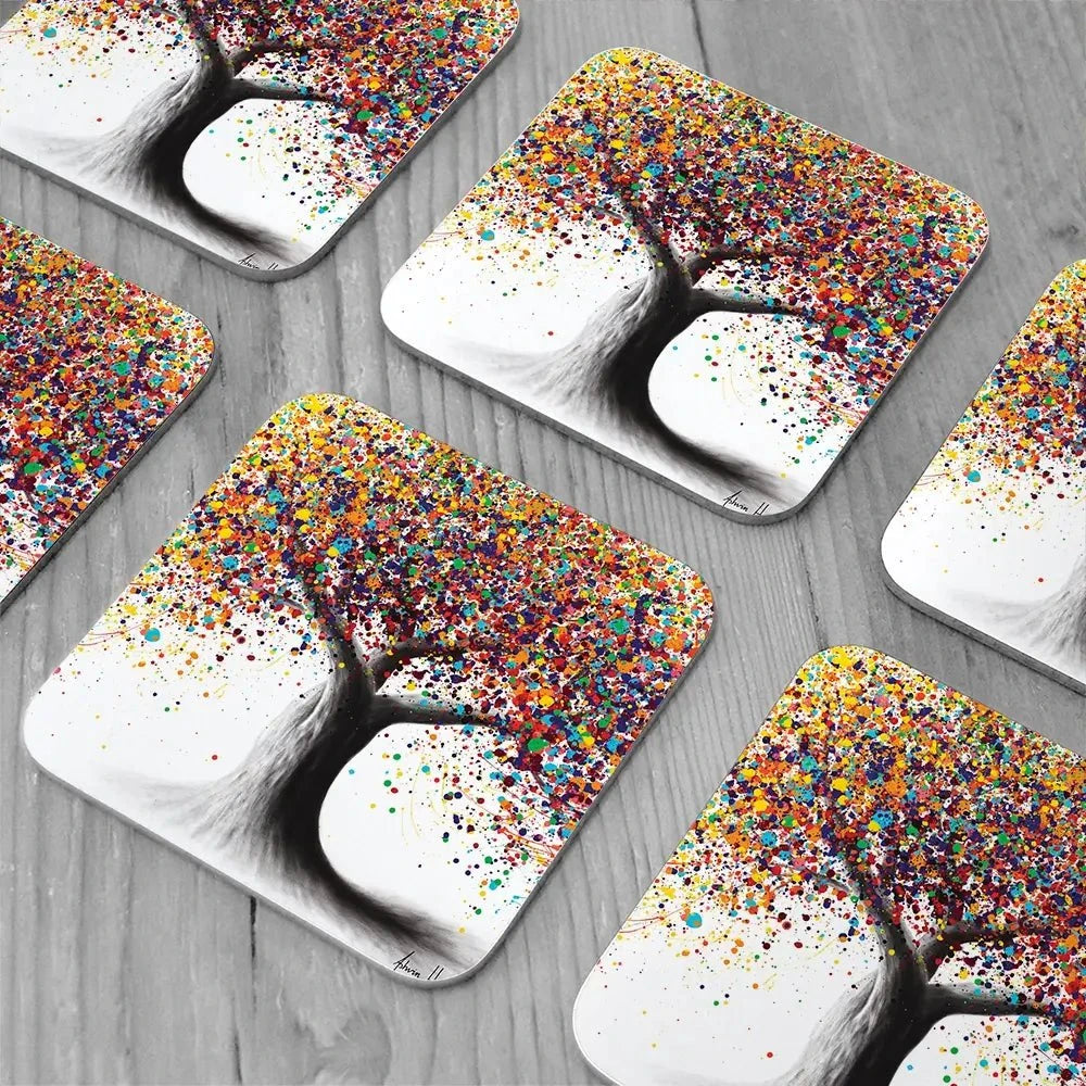 Rainbow Soul Tree Coaster Set Rainbow Soul Tree Coaster Set | Rainbow Soul Tree Art Coasters wall art product Ashvin Harrison