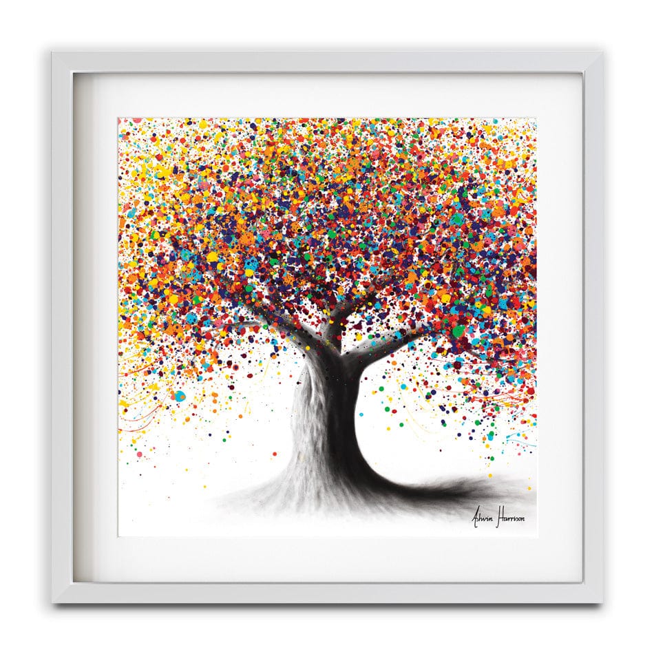 Rainbow Soul Tree Square Framed Art Print wall art product Ashvin Harrison