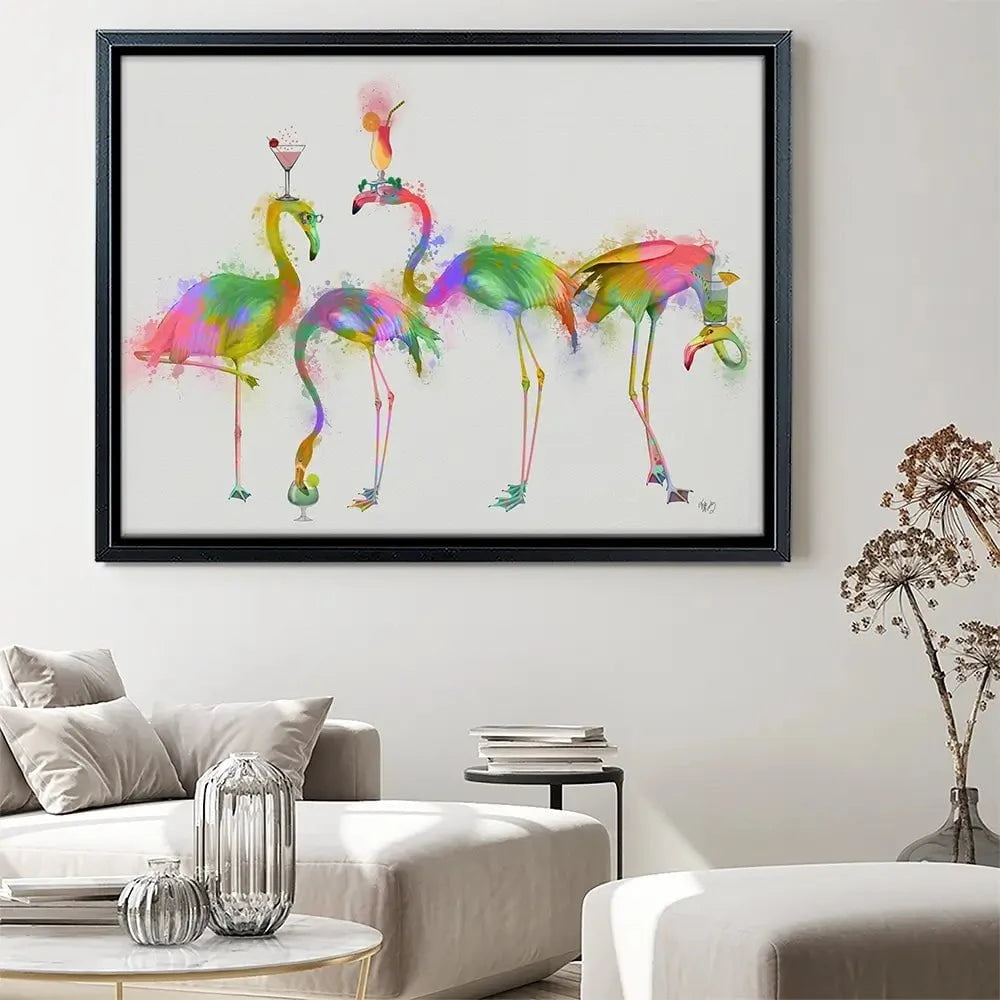 Rainbow Splash Cocktail Party Canvas Print Rainbow Splash Cocktail Party Canvas Print wall art product Fab Funky